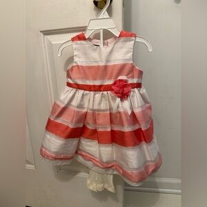 Holiday Editions Coral and White Striped Dress